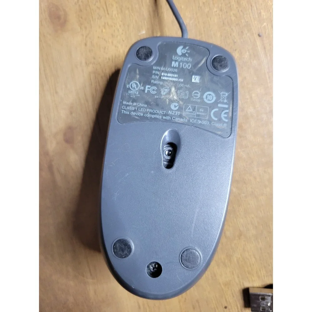 Logitech M100 Mouse - Corded USB Mouse